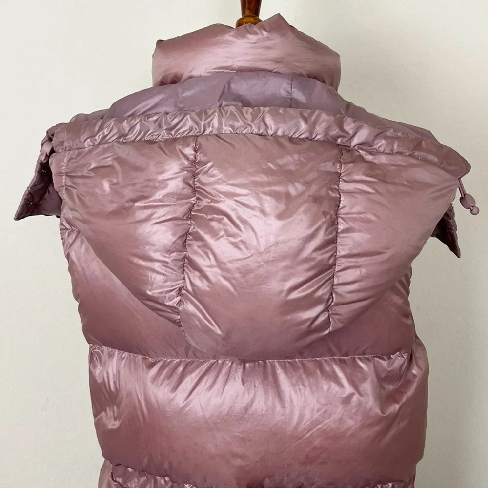 Athleta Lofty Down Puffer Vest Dogwood Mauve Hooded‎ - Picture 12 of 16